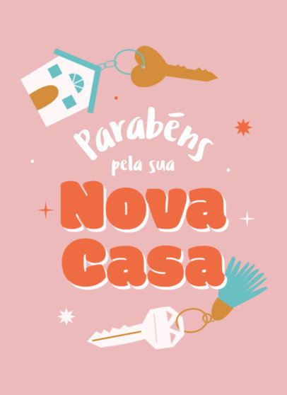 Unusual Celebration Greeting Card Maker to Congratulate for a New House 5218