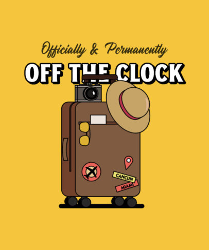 Retirement-Themed T-Shirt Design Maker Featuring a Luggage Graphic