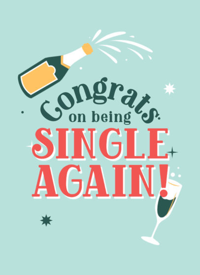 Celebratory Greeting Card Generator for Being Single 5218a