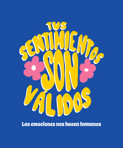 Quote T-Shirt Design Creator Featuring a Positive Message and Flower Icons 5355g-5878