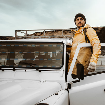 Mockup of a Decal Placed on a Truck's Windshield  m30976 r-el2