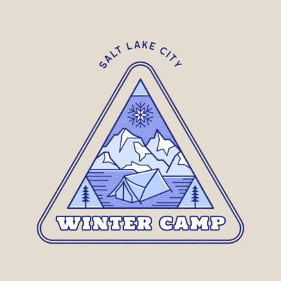 Winter Camp Logo Maker Featuring Mountain Graphics