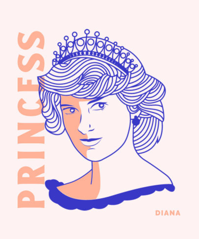 T-Shirt Design Creator Featuring Princess Diana of Wales 4698i-5570b