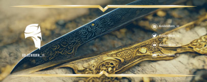 Twitch Banner Maker Featuring an AI-Designed Background of a Medieval Sword