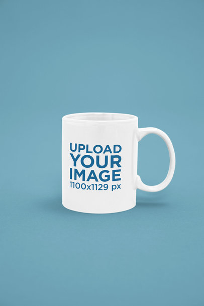 11 oz Coffee Mug Mockup Featuring a Customizable Backdrop m31109