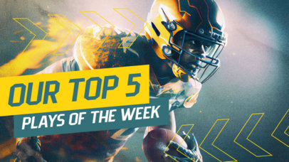 YouTube Thumbnail Design Creator Featuring Top 5 Football Plays With an AI-Themed Illustration