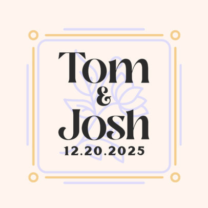 Wedding-Themed Logo Maker Featuring a Date Announcement