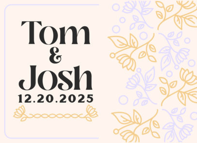 Wedding-Themed Greeting Card Maker Featuring Floral Graphics