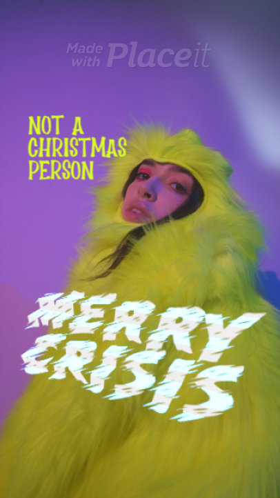 Instagram Story Video Template Featuring an Anti-Xmas Theme