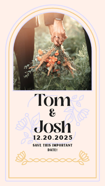 Wedding-Themed Instagram Story Maker for a Save-The-Date Announcement