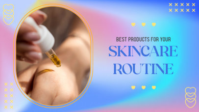 Wellness YouTube Thumbnail Template Featuring Products for a Skincare Routine