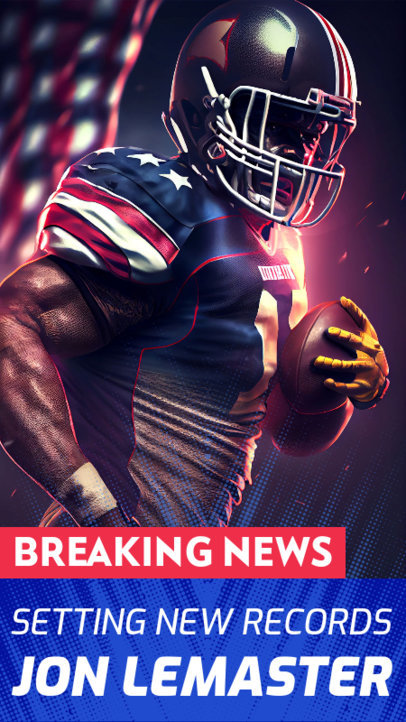 Instagram Story Maker Featuring an AI-Themed Football Player 3633g-5242