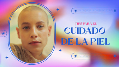 YouTube Thumbnail Template Featuring Skincare Tips With a Gradient Layout