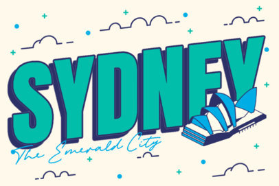 Front Postcard Design Template Featuring Illustrated Landmarks