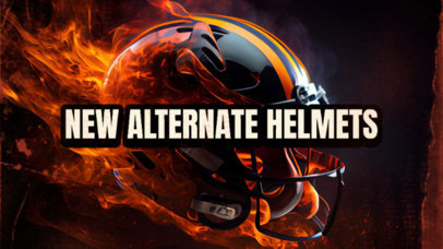 YouTube Thumbnail Design Template Featuring an AI-Themed Football Helmet