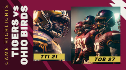 YouTube Thumbnail Design Maker Featuring a Football Game Highlights With AI Illustrations