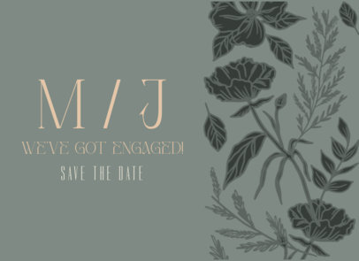 Wedding Greeting Card Design Maker Featuring Nice Floral Graphics