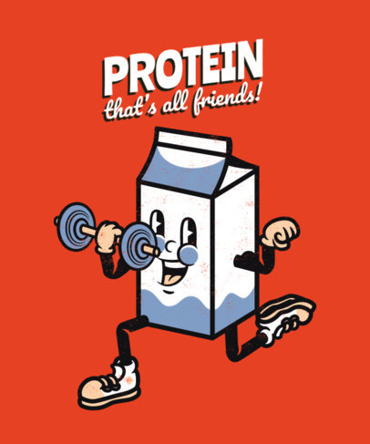 T-Shirt Design Template with Irreverent Cartoon Character Graphics