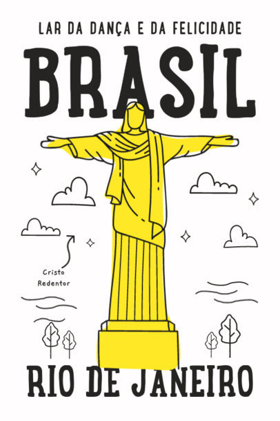 Front Postcard Design Maker Featuring Illustrated International Landmarks