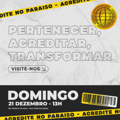 Instagram Post Generator with a Quote for a Sunday Service Invitation