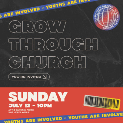 Instagram Post Maker with Bold Typography for a Christian Youth Event