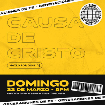 Instagram Post Generator for a Church Service Promo with a Christian Quote