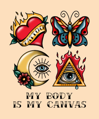 Old-School T-Shirt Design Generator Featuring Tattoo Illustrations