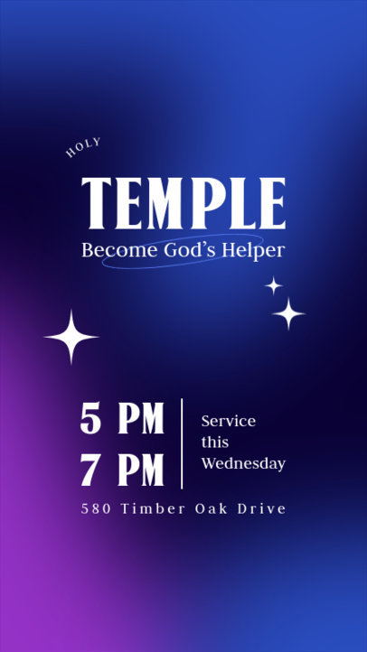 Gradient Layout Instagram Story Creator to Promote a Church Event