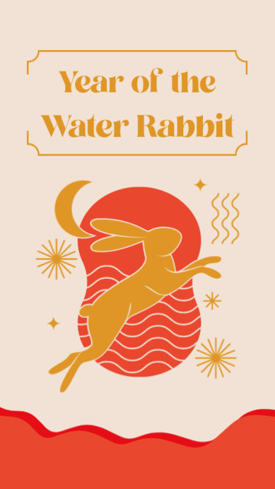 Placeit - Illustrated Instagram Story Template for the Year of the Rabbit