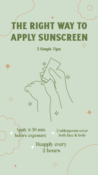Instagram Story Generator Featuring a Sunscreen Tutorial Guide