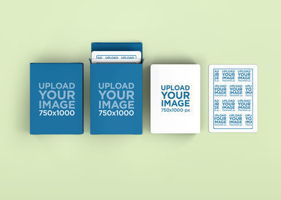 Mockup of Two Playing Card Boxes Featuring Playing Cards