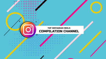 YouTube Banner Template Featuring an Instagram Clipart Button 456g-5059