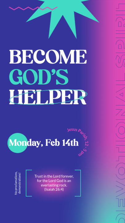 Instagram Story Template with a Star Graphic and a Christian-Themed Quote