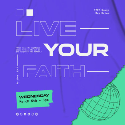 Modern Instagram Post Maker with a Quote for a Sunday Service Promo