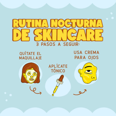 Instagram Post Generator for a Nighttime Skincare Routine