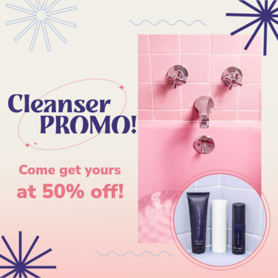 Instagram Post Generator for a Makeup Cleanser Discount Ad 5228a