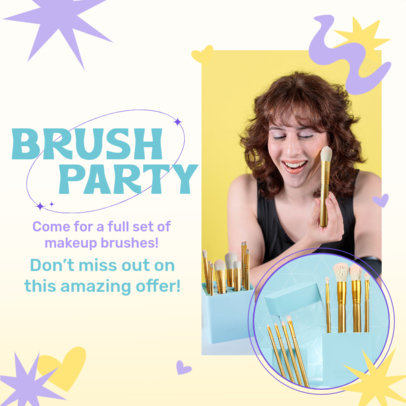 Instagram Post Template for a Beauty Shop's Brush Party