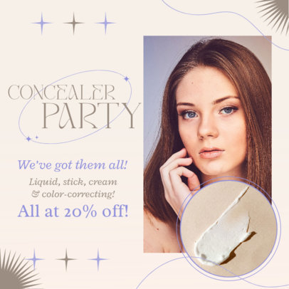 Instagram Post Maker with a Woman's Picture for a Makeup Store's Sale 5228d