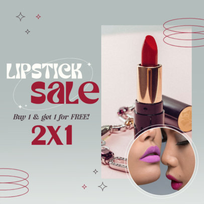 Instagram Post Maker for a Beauty Brand's BoGo Offer on Lipsticks 5228h
