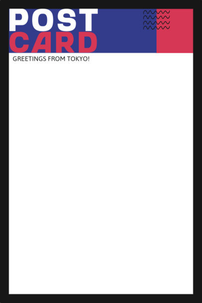 Travel Back Postcard Design Creator Featuring Greetings From Tokyo