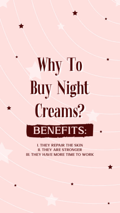 Instagram Story Maker Featuring Three Benefits of Beauty Night Creams
