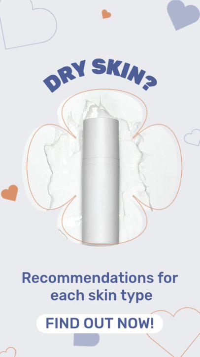 Instagram Story Template Featuring Dry Skin Recommendations