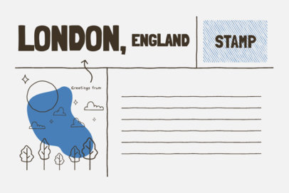 Back Postcard Generator Featuring an Abstract Illustration and a London Text