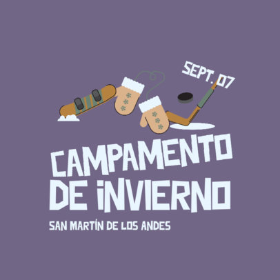 Winter Camp Logo Maker with Sports Garments Illustrations