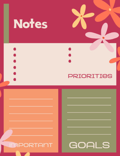 Notebook Planner Creator Featuring a Magenta Color-Themed Layout 4670j-5262