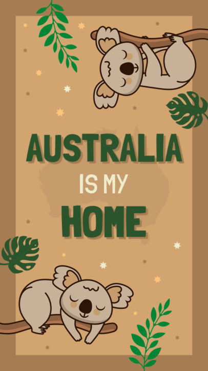 Australia Day-Themed Instagram Story Maker Featuring Illustrated Koalas 3487i-5261