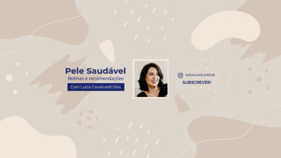 YouTube Banner Creator with Illustrated Background Shapes for a Beauty Channel 5232a