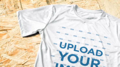 Soccer Jersey Lying on a Wooden Surface Video Mockup