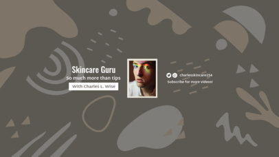 YouTube Banner Template for a Skincare Guru Channel with an Illustrated Background 5232g