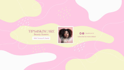 YouTube Banner Maker for a Beauty Vlogger Featuring Illustrated Background Shapes 5232h